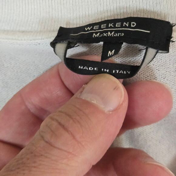 MaxMara Weekend Polo Beige Knit Sweater Womens Medium Made In Italy - Picture 5 of 8